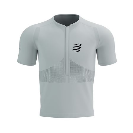 COMPRESSPORT Koszulka biegowa TRAIL HALF-ZIP FITTED SS TOP white