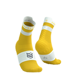 COMPRESSPORT Skarpetki do biegania wysokie PRORACING SOCKS V4 RUN HIGH lemon/white