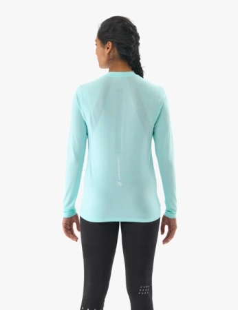 COMPRESSPORT Koszulka biegowa damska z długim rękawem PERFORMANCE LS T-SHIRT shell blue