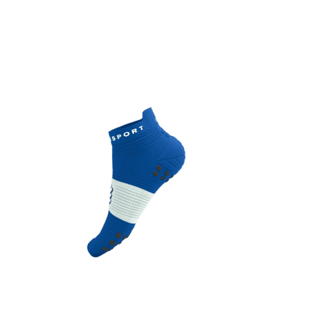 COMPRESSPORT Skarpetki do biegania krótkie PRORACING SOCKS V4 RUN LOW princess blue/white