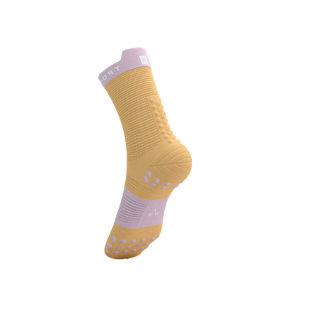 COMPRESSPORT Skarpetki do biegania wysokie PRORACING SOCKS V4 RUN HIGH buff orange/roseateblue