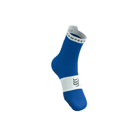 COMPRESSPORT Skarpetki do biegania wysokie PRORACING SOCKS V4 RUN HIGH princess blue/white