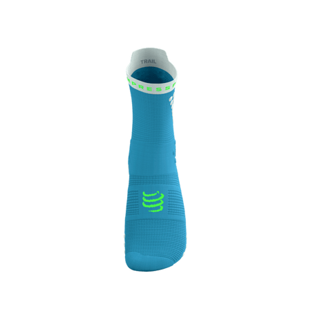 COMPRESSPORT Skarpetki do biegania trailowe PRORACING SOCKS V4 TRAIL norse blue/neon green