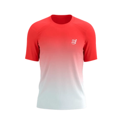 COMPRESSPORT Koszulka biegowa PERFORMANCE SS T-SHIRT fluo red/white