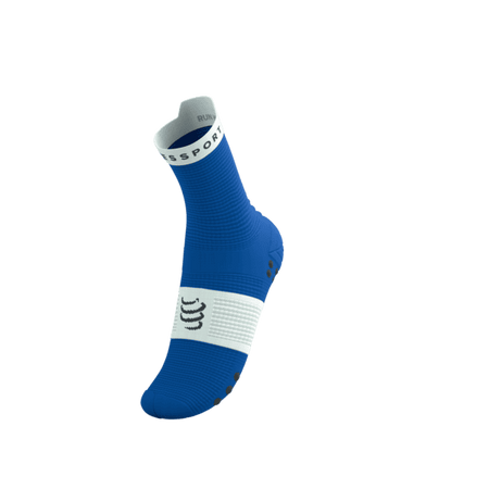 COMPRESSPORT Skarpetki do biegania wysokie PRORACING SOCKS V4 RUN HIGH princess blue/white