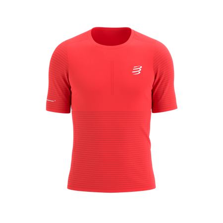 COMPRESSPORT Koszulka biegowa PRO RACING SS T-SHIRT fluo red