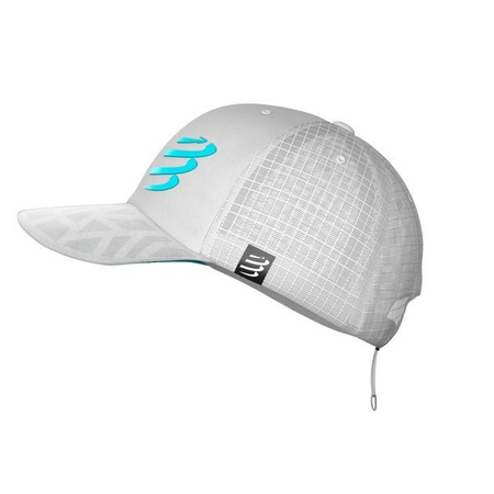 COMPRESSPORT Czapka biegowa z daszkiem RACING TRUCKER CAP biała