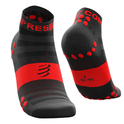 COMPRESSPORT Skarpetki do biegania ProRacing Socks v3.0 ULTRALIGHT RUN LOW czarno-czerwone