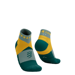 COMPRESSPORT Skarpetki do biegania ULTRA TRAIL SOCKS LOW V2.0 slate grey/saffron