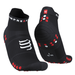 COMPRESSPORT Skarpetki do biegania krótkie ProRacing Socks V4 czarno-czerwone