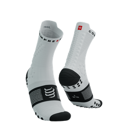 COMPRESSPORT Skarpetki do biegania trailowe PRORACING SOCKS V4 TRAIL white/black