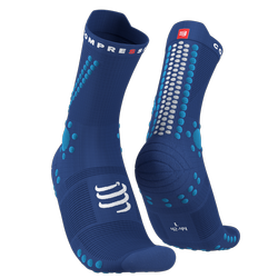 COMPRESSPORT Skarpetki do biegania trailowe ProRacing Socks V4 Trail niebieskie