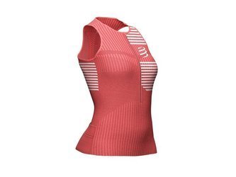 COMPRESSPORT Triathlonowa koszulka kompresyjna damska TRI POSTURAL TANK TOP różowa
