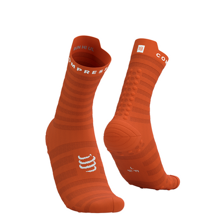 COMPRESSPORT Skarpetki do biegania PRORACING SOCKS V4 ULTRALIGHT RUN HIGH fire/white