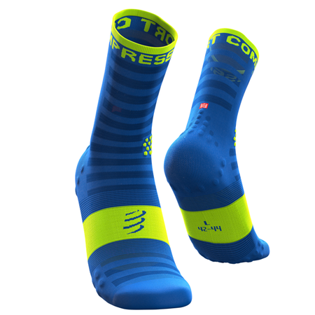 COMPRESSPORT Skarpetki do biegania ProRacing Socks V3.0 ULTRALIGHT RUN HIGH fluo niebieskie