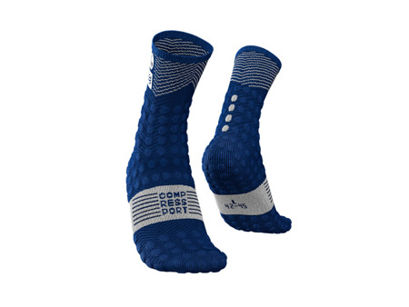 COMPRESSPORT Skarpetki do biegania długie ProRacing Socks v3.0 UTMB 2019 niebieskie  