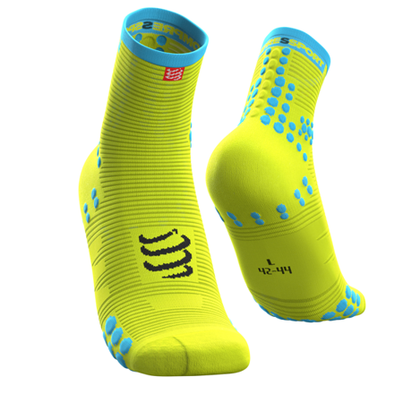 COMPRESSPORT Skarpetki do biegania długie ProRacing Socks v3.0 fluo żółte