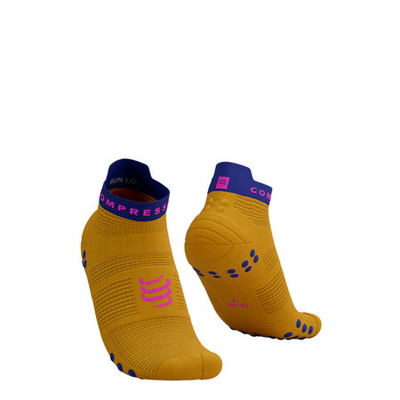 COMPRESSPORT Skarpetki do biegania krótkie PRORACING SOCKS V4 RUN LOW saffron/dazz blue