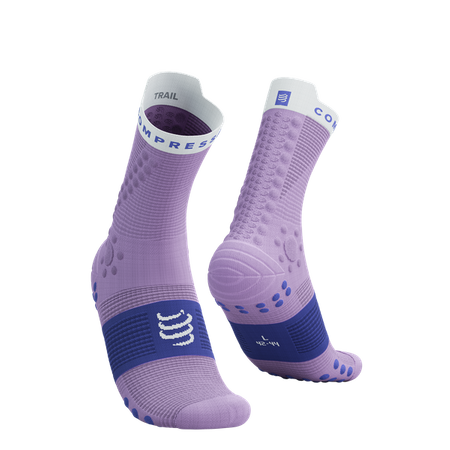 COMPRESSPORT Skarpetki do biegania trailowe PRORACING SOCKS V4 TRAIL lupine/dazz blue