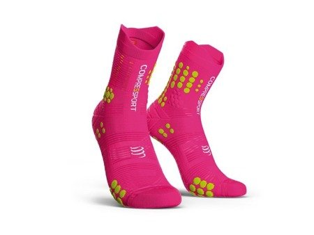 COMPRESSPORT Skarpetki do biegania trailowe ProRacing Socks v3.0 różowe