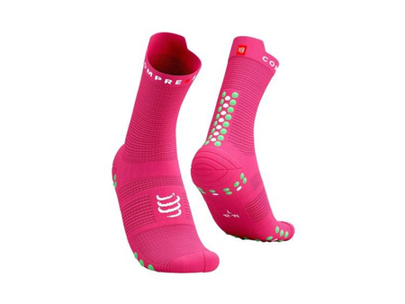 COMPRESSPORT Skarpetki do biegania wysokie ProRacing Socks V4 hot pink