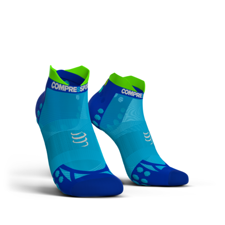 COMPRESSPORT skarpetki biegowe krótkie ProRacing Socks V3.0 ULTRALIGHT Run Lo niebieskie